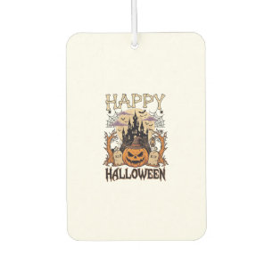 Frohes Halloween Kürbis Hexenhut Verlassenes Schlo Autolufterfrischer