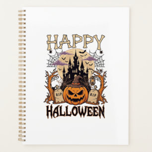 Frohes Halloween Kürbis Hexenhut Verlassenes Schlo Planer