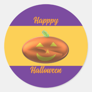 Frohes Halloween Kürbis Runder Aufkleber