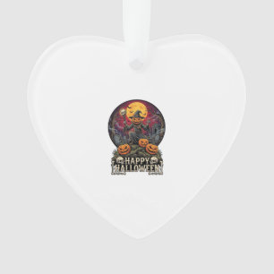 Frohes Halloween Kürbis Zauberer Friedhof Vollmond Ornament