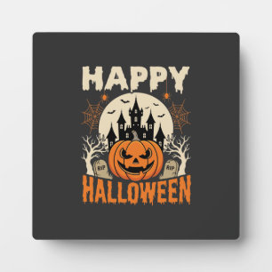 Frohes Halloween Kürbislaterne Verfluchtes Schloss Fotoplatte