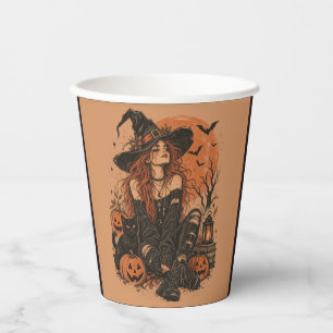 Frohes Halloween Mädchen Pappbecher