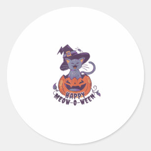 Frohes Halloween Meowoween Tank Top Runder Aufkleber