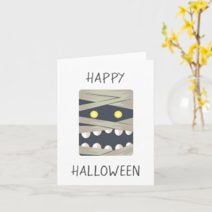 Frohes Halloween Mumien Gesicht Karte