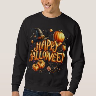 Frohes Halloween Orange Ballonbuchstaben Kürbisse Sweatshirt