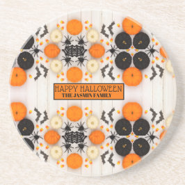 Frohes Halloween Orange Kürbis Getränkeuntersetzer