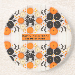 Frohes Halloween Orange Kürbis Getränkeuntersetzer