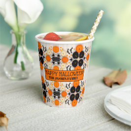 Frohes Halloween Orange Kürbis Pappbecher