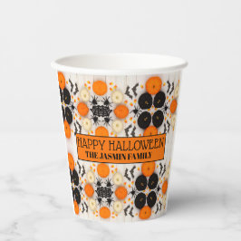 Frohes Halloween Orange Kürbis Pappbecher