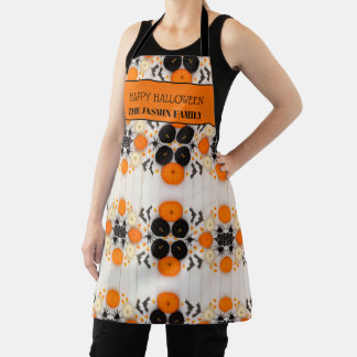 Frohes Halloween Orange Kürbis Schürze