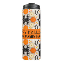 Frohes Halloween Orange Kürbis Thermosbecher