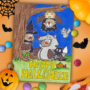 FROHES HALLOWEEN Postkarte von Nicole Janes