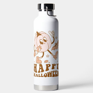 Frohes Halloween  Retro gepunkteter Kürbis Trinkflasche