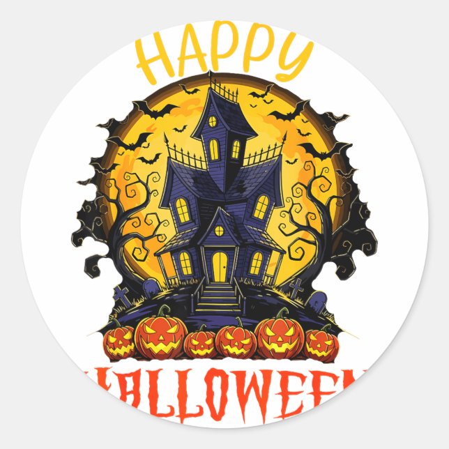 Frohes Halloween  Runder Aufkleber (Vorderseite)