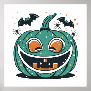 Frohes Halloween! Schnitze einen Kürbis! Poster