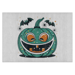 Frohes Halloween! Schnitze einen Kürbis! Schneidebrett