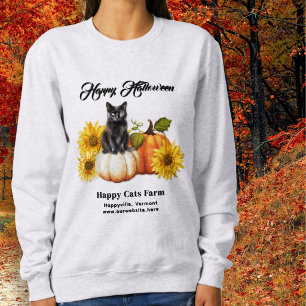 Frohes Halloween Schwarze Katze Kürbisse Sweatshirt