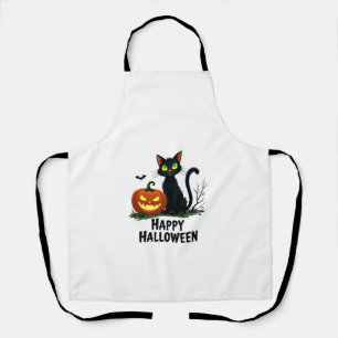 Frohes Halloween Schwarze Katze Rettung T-Shirt Kü Schürze