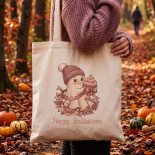 Frohes Halloween Süße Herbsternte Geist & Cupcake Tragetasche