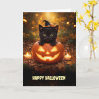 Frohes Halloween Süße kleine schwarze Katze