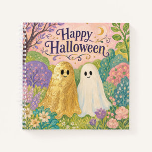 Frohes Halloween Süßer Geist Blumengarten Notizbuch