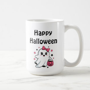 Frohes Halloween Süßer Kürbis Geist Kaffeetasse