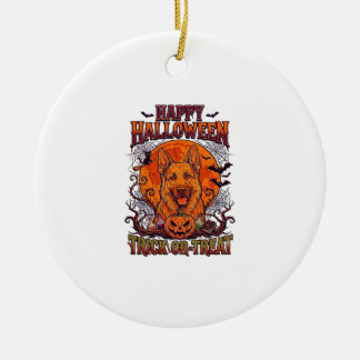 Frohes Halloween Süßes oder Saures Deutscher Schäf Keramik Ornament