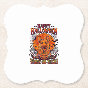 Frohes Halloween Süßes oder Saures Deutscher Schäf Untersetzer