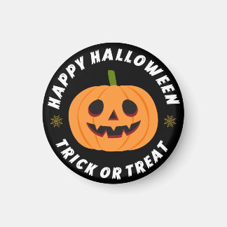 Frohes Halloween Süßes oder Saures Kürbis Schwarz Magnet