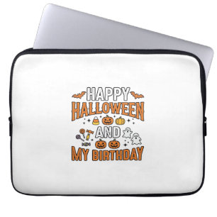 Frohes Halloween und mein Geburtstag Vintage Desig Laptopschutzhülle