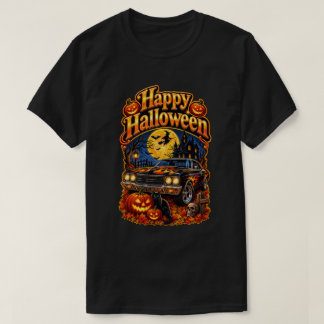 Frohes Halloween Vintage Klassiker USA Muscle Car T-Shirt