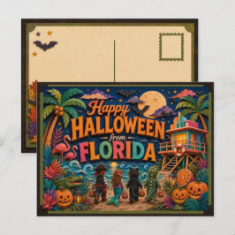 Frohes Halloween von Florida-Kindern Postkarte