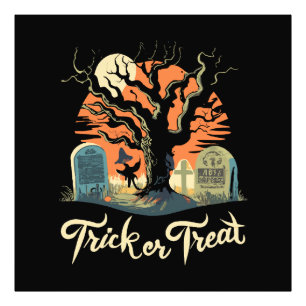 Frohes Halloween von Ihrem lustigen Friedhof! Fotodruck