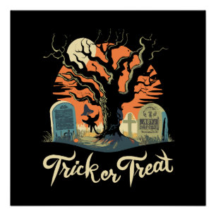 Frohes Halloween von Ihrem lustigen Friedhof! Poster