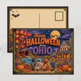 Frohes Halloween von Ohio-Kindern Postkarte