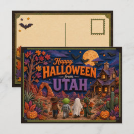 Frohes Halloween von Utah-Kindern Postkarte