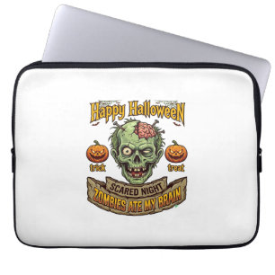 Frohes Halloween Zombies haben Gehirn Zombie Kopf Laptopschutzhülle