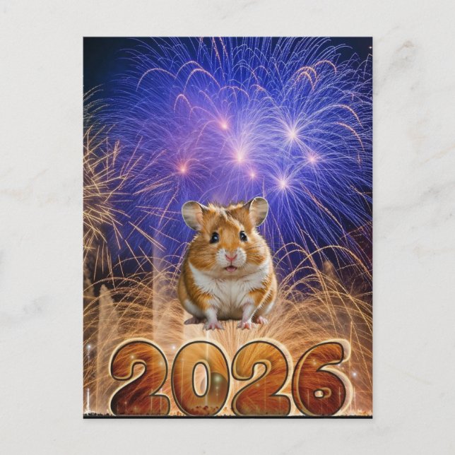 Frohes Hammie Neujahrs-Feiertagspostkarte Feiertagspostkarte (Vorderseite)