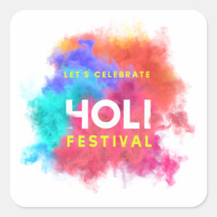 Frohes Holi Quadratischer Aufkleber