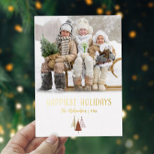 Frohes Holidays Foto Personalisiert Elegante