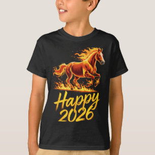 Frohes Jahr 2026 des Pferdes Chinesisches Sternzei T-Shirt