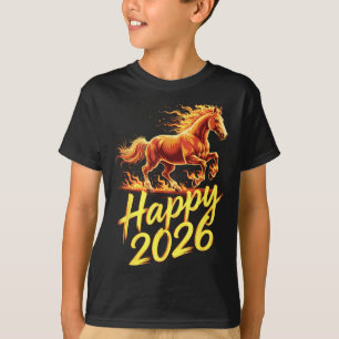 Frohes Jahr 2026 des Pferdes Chinesisches Sternzei T-Shirt