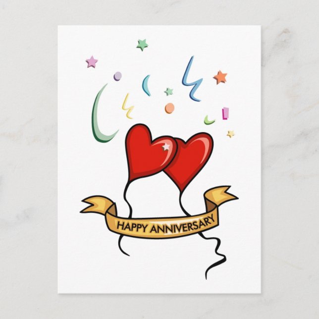 Frohes Jubiläumsbanner Postkarte (Vorderseite)