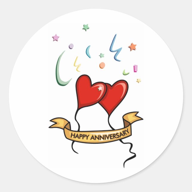 Frohes Jubiläumsbanner Runder Aufkleber (Vorderseite)