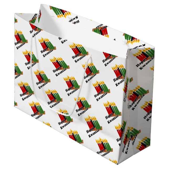Frohes Kwanzaa Große Geschenktüte (Vorderseite Schrägansicht)