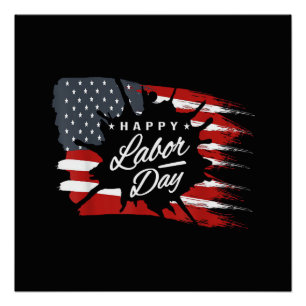 Frohes Labor Day-Geschenk Amerikanische Flagge Poster