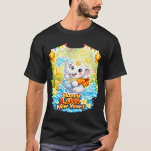 Frohes Lao Neujahr – Süßer Weißer Elefant Pi Mai L T-Shirt