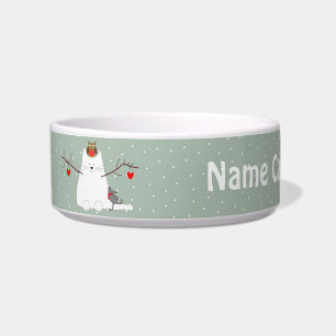 'Frohes Maunz-Jahr!' Winter-Wunderland Schneekatze Napf