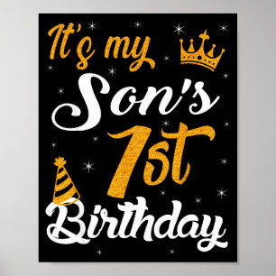 Frohes Meines Sohnes 1. Geburtstag 2024 1 Jahr Alt Poster