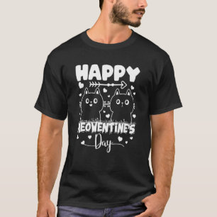 Frohes Meowentinstag Lustiges Süßes Design Katze V T-Shirt